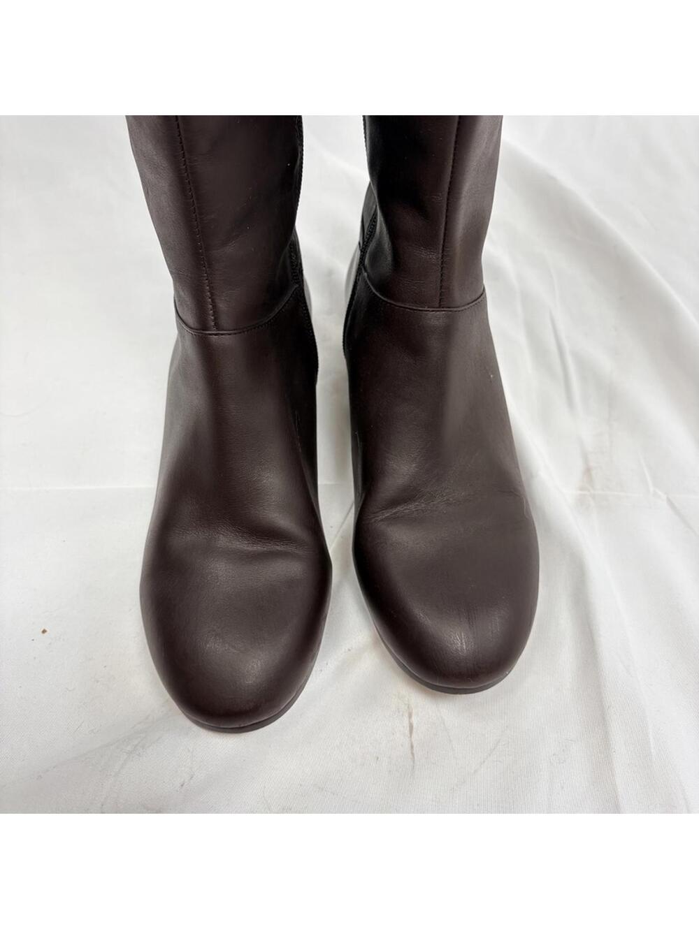 Nine West Oreyan Genuine Leather Knee High Brown Boots Gold Button Details 6.5 - Picture 5 of 9